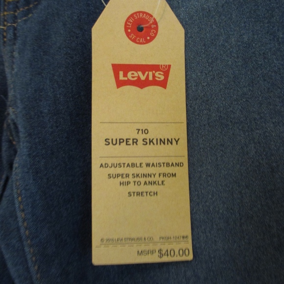 NWT - Levi's 710 Skinny - girl's sz 12 reg. jeans - Picture 2 of 3